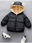 Молочная детская куртка капюшоном с ушками